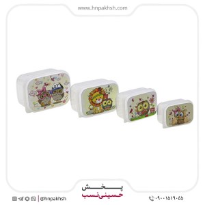 ست 4 عددی ظرف غذا مستطیل بارنا