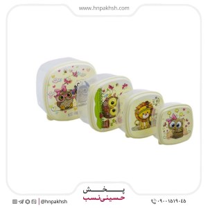 ست 4 عددی ظرف غذا مربع بارنا